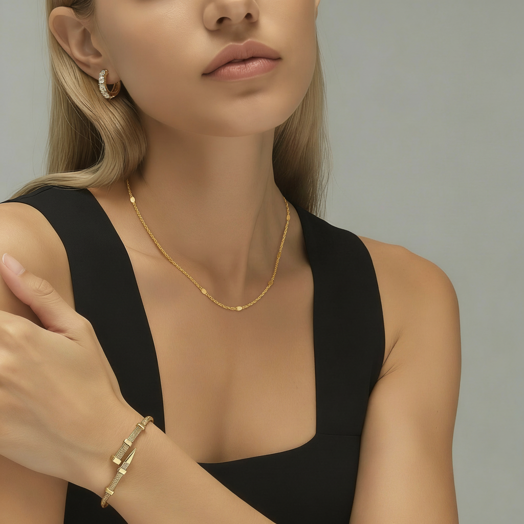 Lumière Necklace — Gold Disc Chain