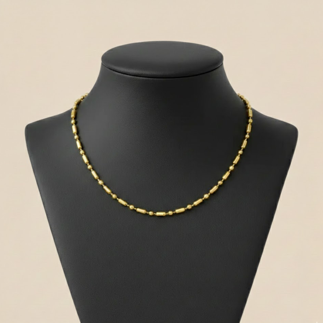 Dorée Pendant — Gold Ball Chain