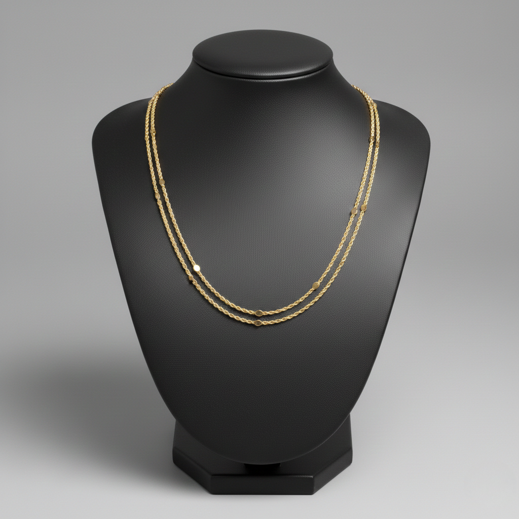 Lumière Necklace — Gold Disc Chain