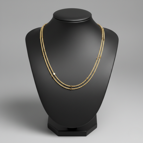 Lumière Necklace — Gold Disc Chain