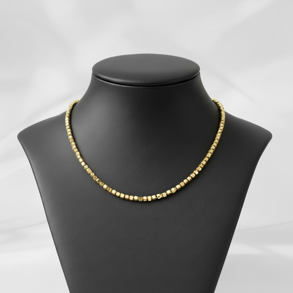 Éclat Chain — Gold Cube Bead